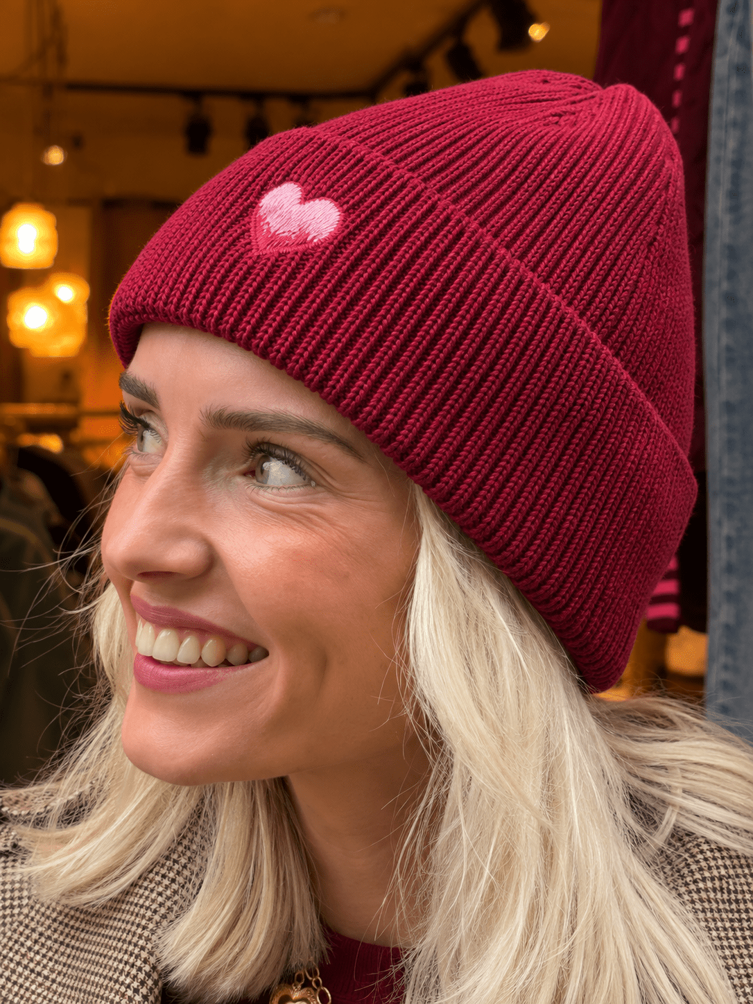 Beanie hartje bordeaux - Project 35