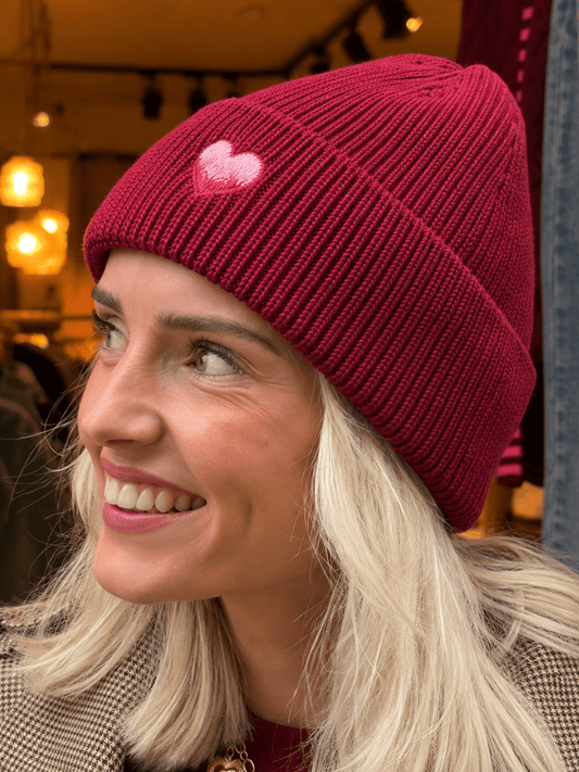 Beanie hartje bordeaux - Project 35