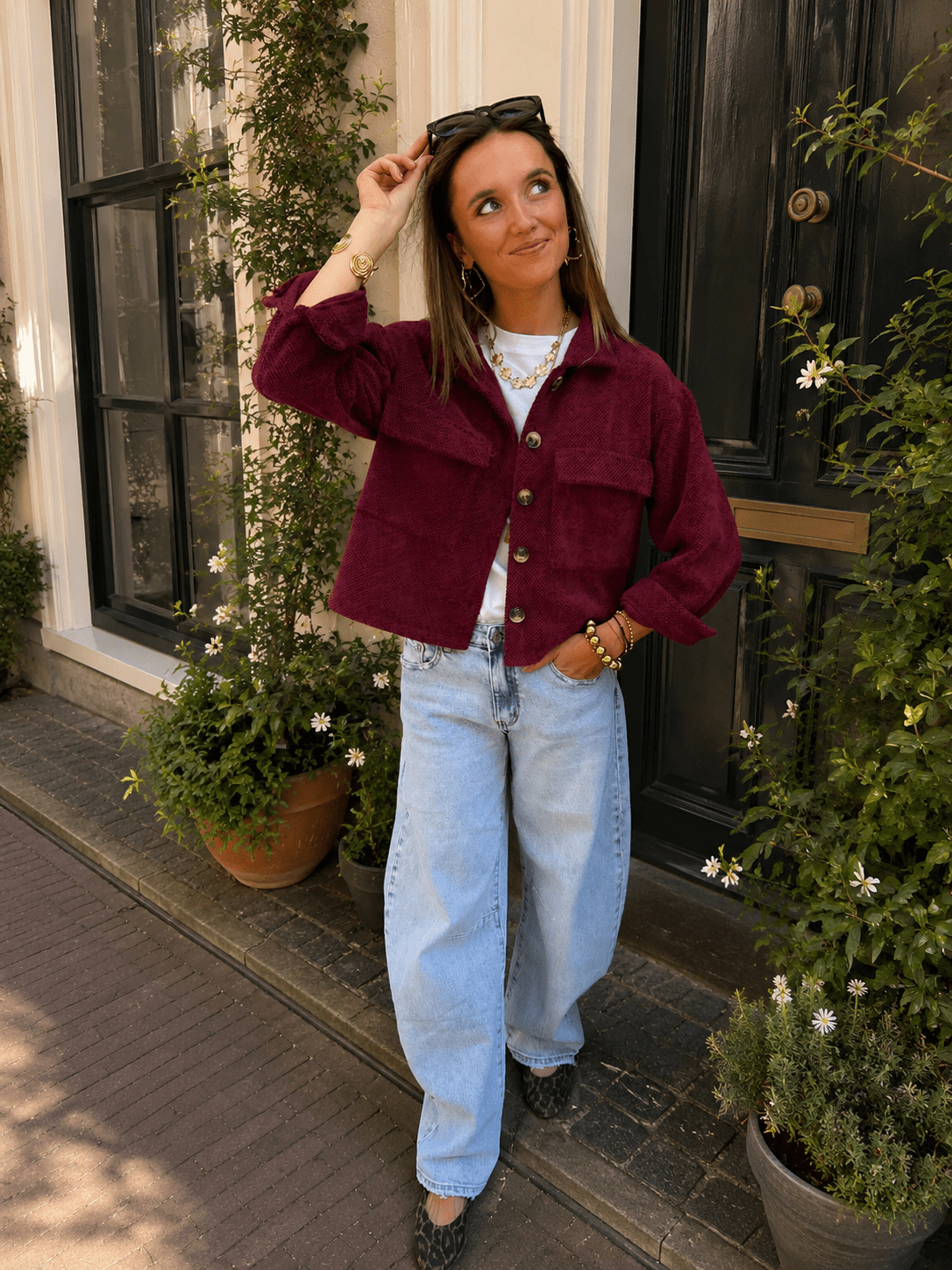 Bibi teddy look overshirt jasje cherry - Project 35
