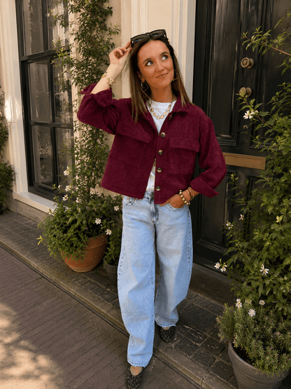 Bibi teddy look overshirt jasje cherry - Project 35