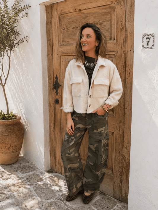 Bibi teddy look overshirt jasje ecru - Project 35