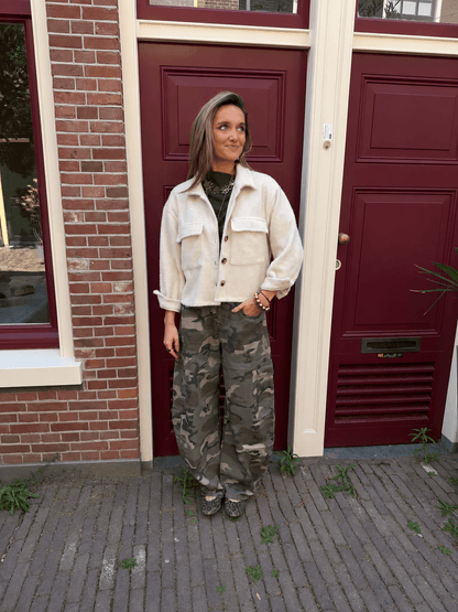 Bibi teddy look overshirt jasje ecru - Project 35
