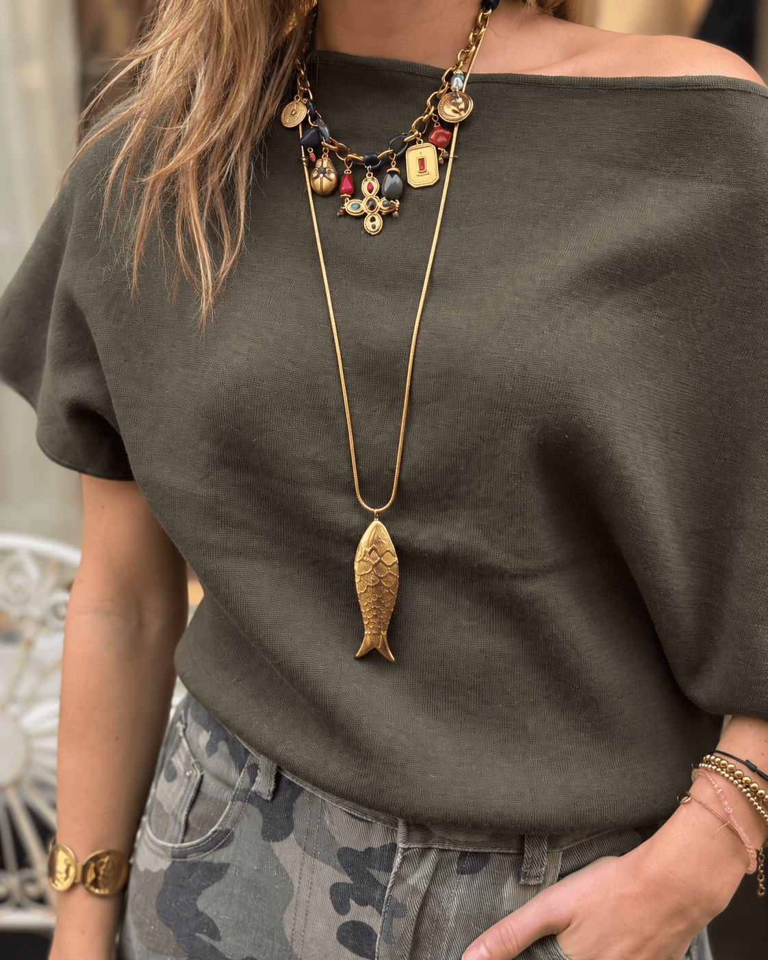 Big charm statement necklace gekleurd - Project 35