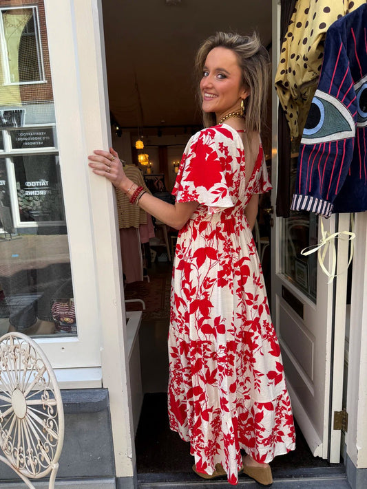 Bloom maxi dress red/white - Project 35