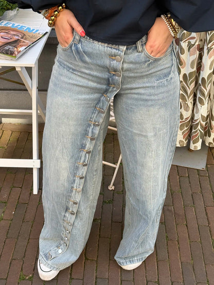 Bodi buttons jeans wide leg blue - Project 35