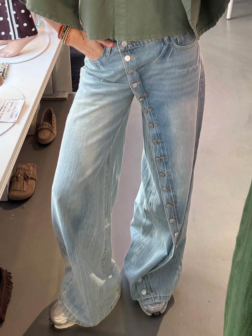 Bodi buttons jeans wide leg blue - Project 35