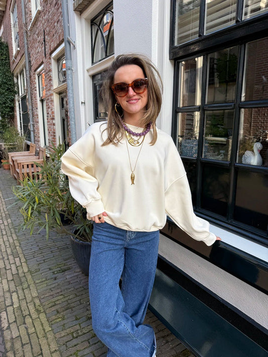 Bodi sweater ecru print - Project 35