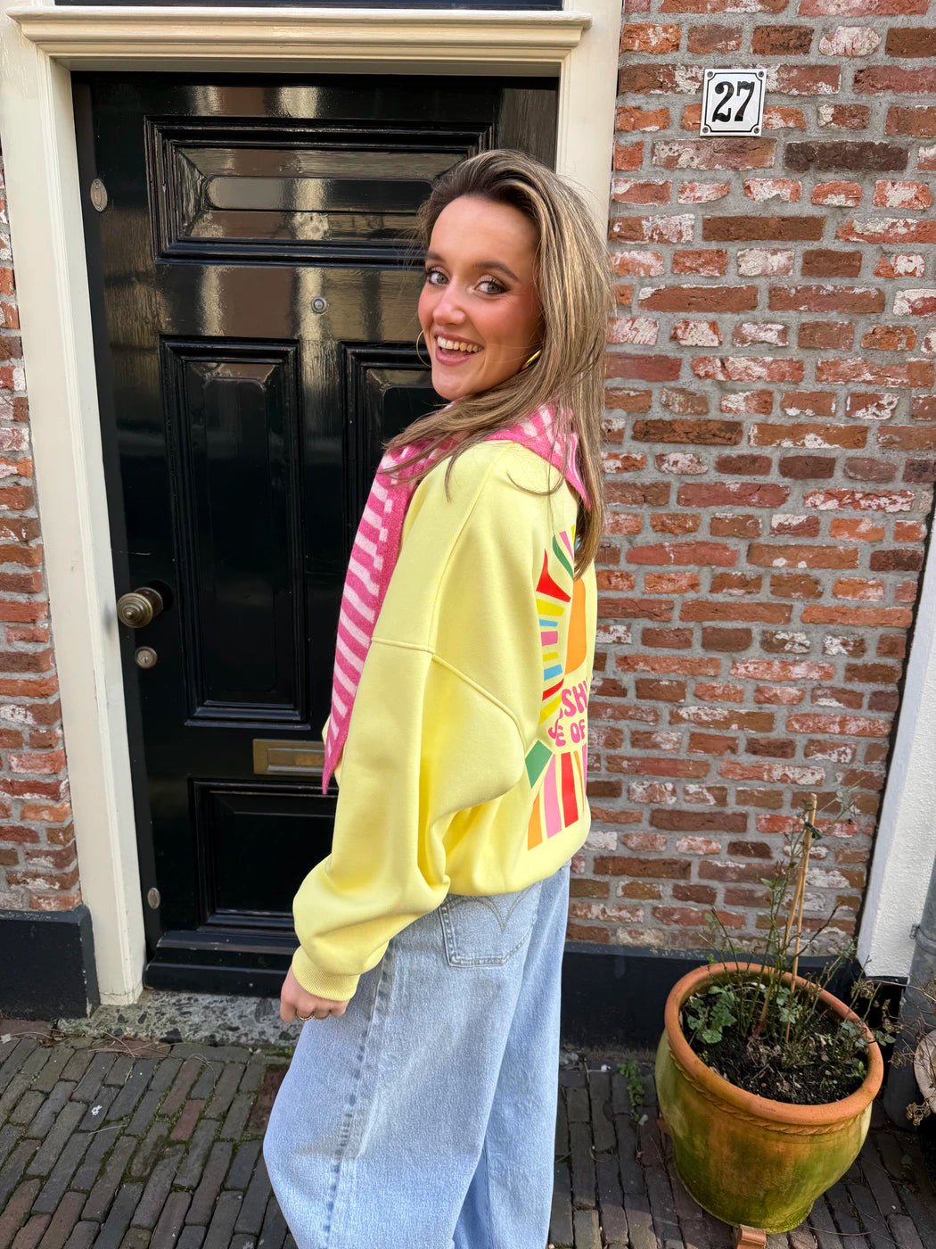 Bodi sweater geel print - Project 35