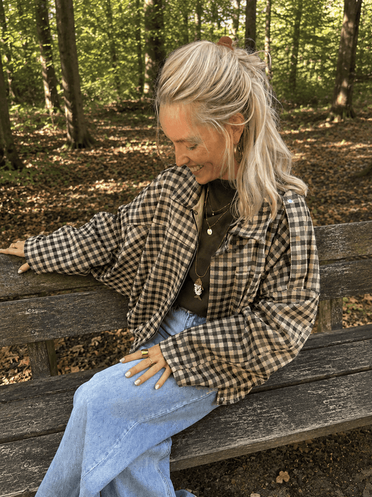Bowie geruite bomber oversized groen/beige - Project 35