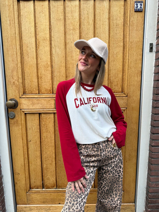 California longsleeve rood/wit - Project 35