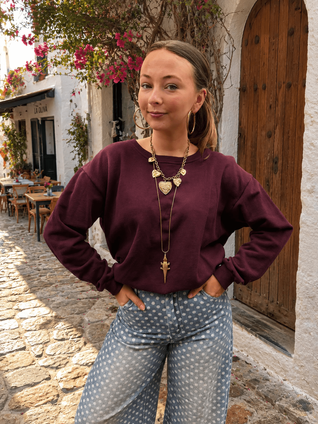 Cato oversized katoenen sweater bordeaux - Project 35