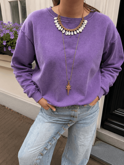 Cato oversized katoenen sweater paars - Project 35