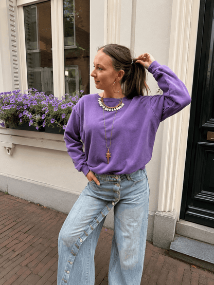 Cato oversized katoenen sweater paars - Project 35