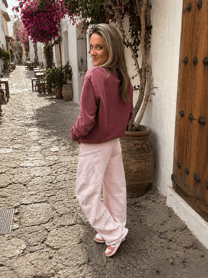 Cato oversized katoenen sweater vintage cherry - Project 35