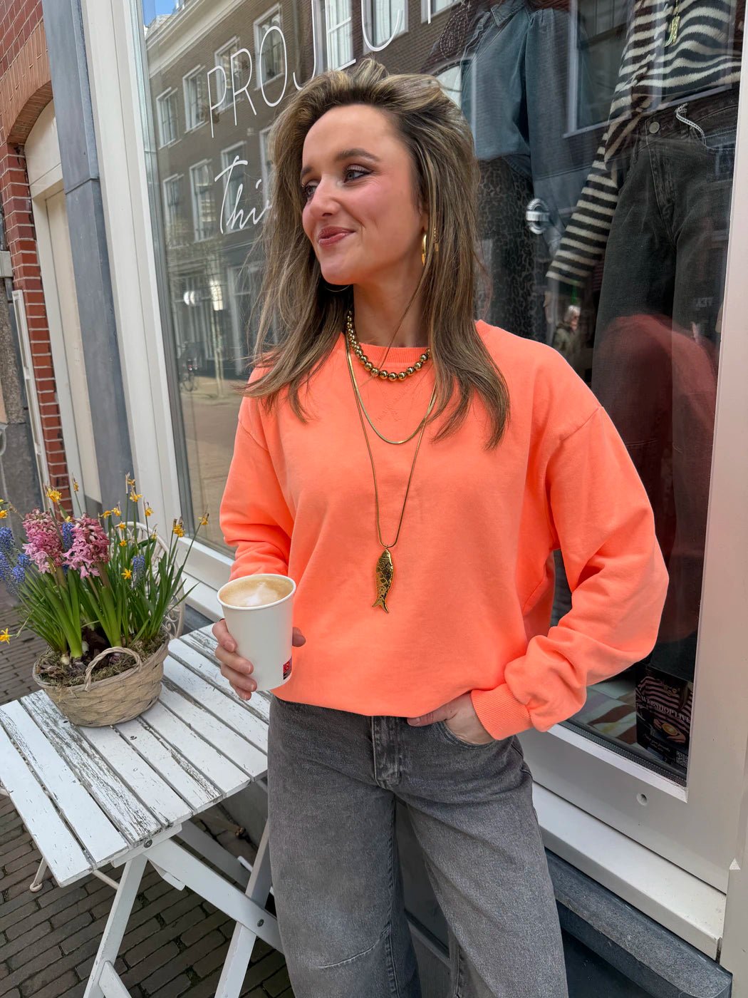 Cato sweater oranje - Project 35