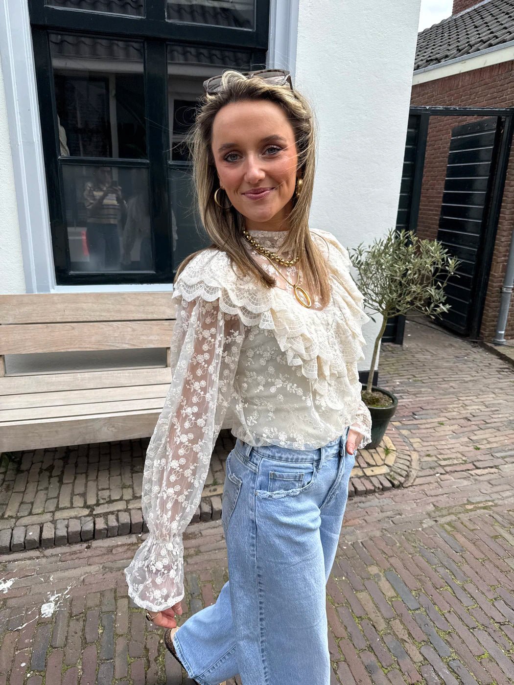 Celine blouse kant crème - Project 35