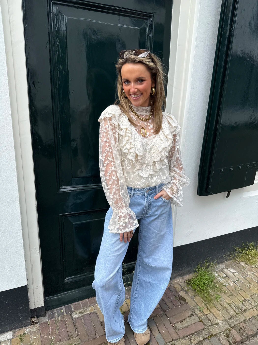 Celine blouse kant crème - Project 35