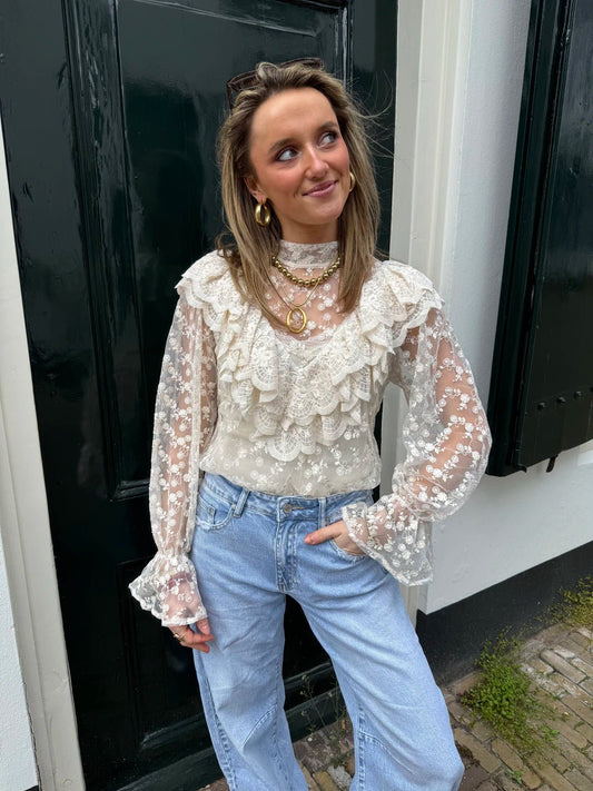 Celine blouse kant crème - Project 35
