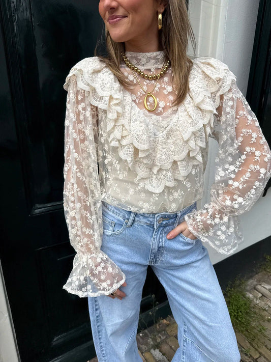 Celine blouse kant crème - Project 35