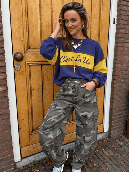 C'est la vie sweater paars/geel - Project 35