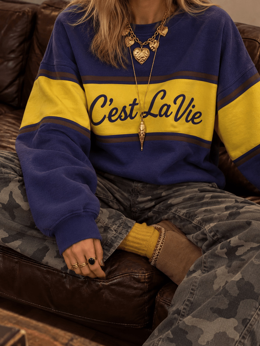 C'est la vie sweater paars/geel - Project 35
