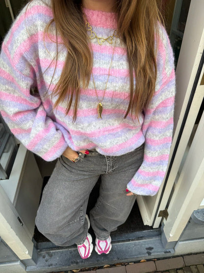 Charlie knit roze/grijs - Project 35