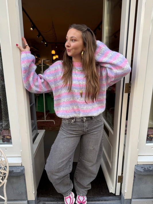 Charlie knit roze/grijs - Project 35