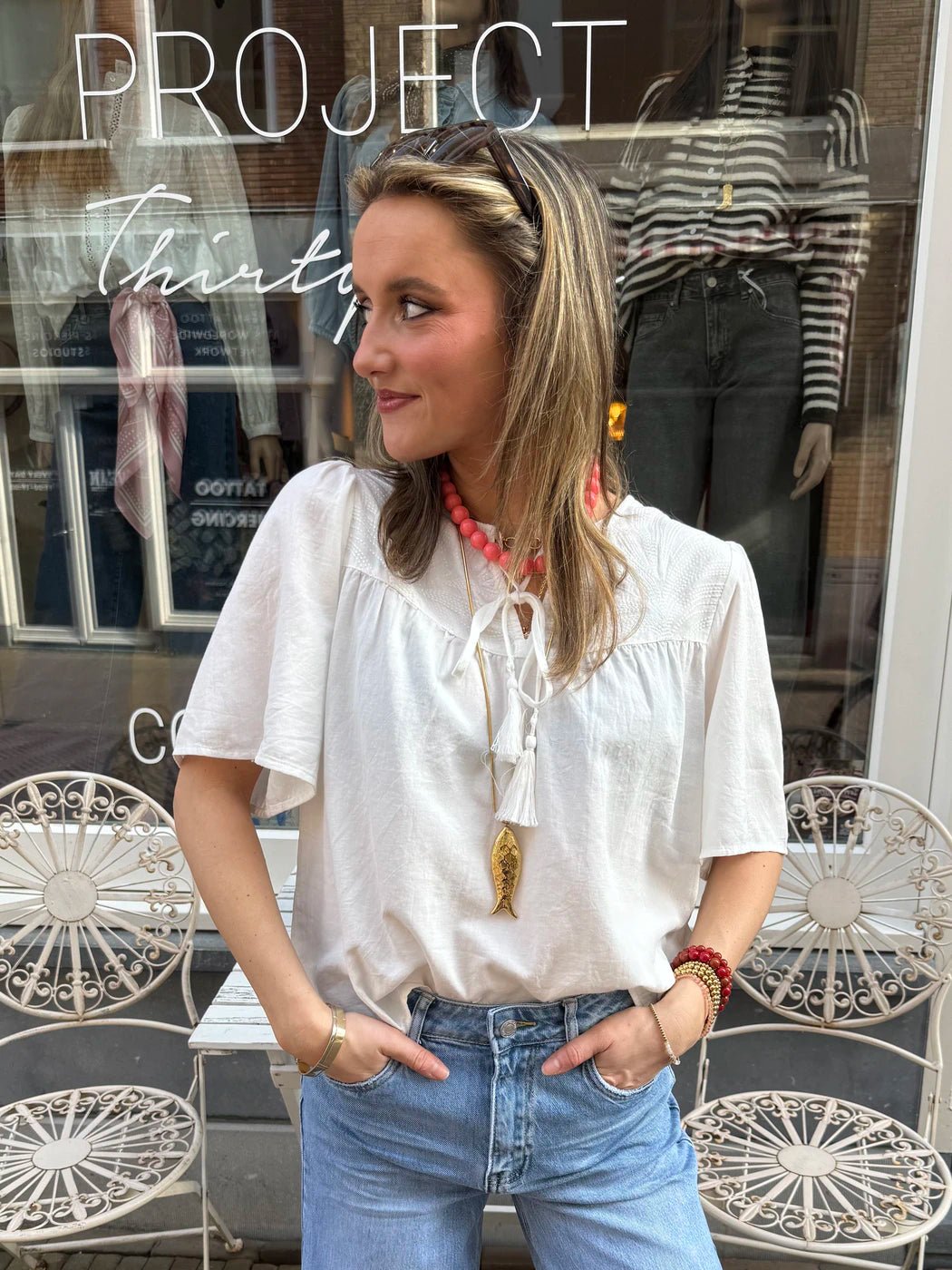 Chiara blouse wit - Project 35