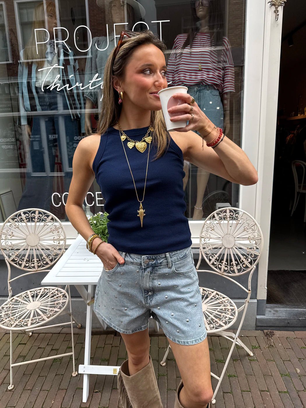 Chris basic tank top navy - Project 35