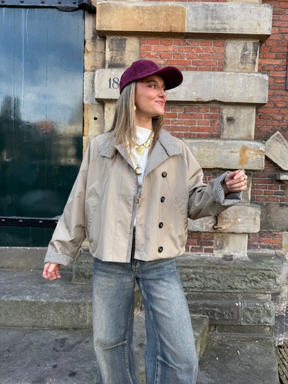 Chrissie reversible trenchcoat beige/geruit - Project 35