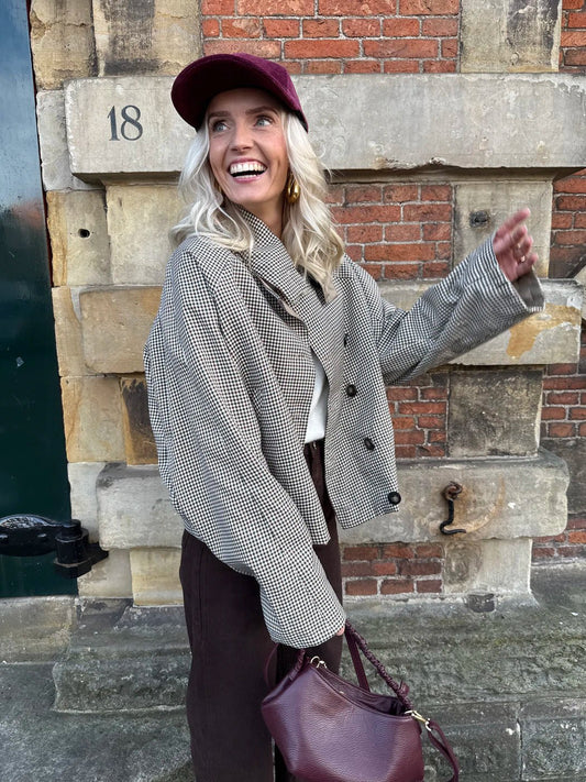 Chrissie reversible trenchcoat beige/geruit - Project 35