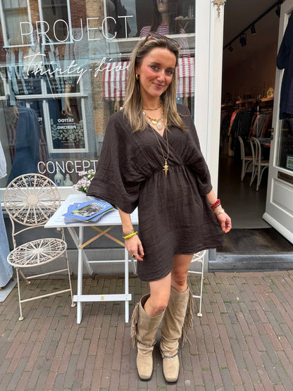 Claire linnen dress choco - Project 35