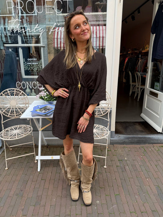 Claire linnen dress choco - Project 35