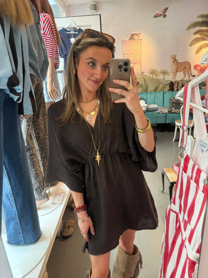 Claire linnen dress choco - Project 35