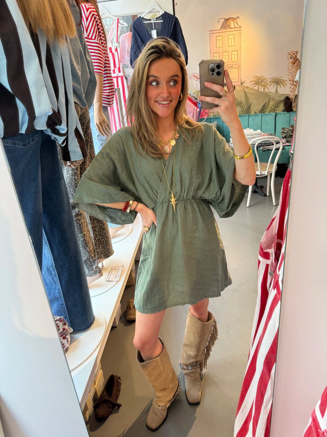 Claire linnen dress green - Project 35