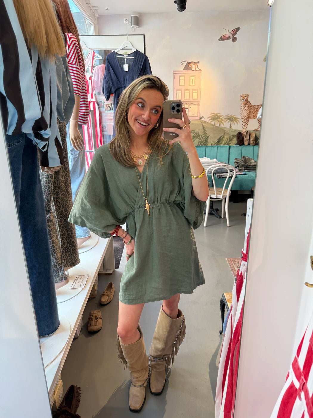 Claire linnen dress green - Project 35