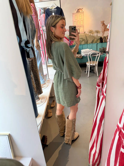 Claire linnen dress green - Project 35