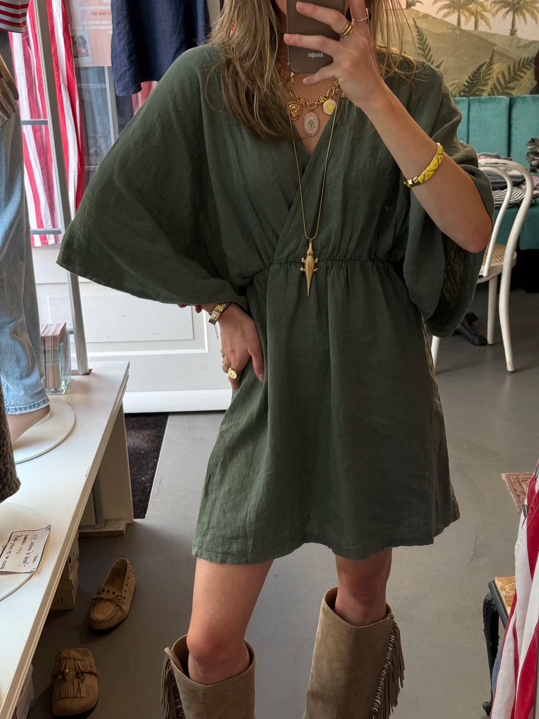 Claire linnen dress green - Project 35