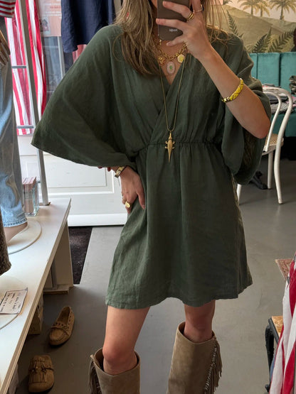 Claire linnen dress green - Project 35