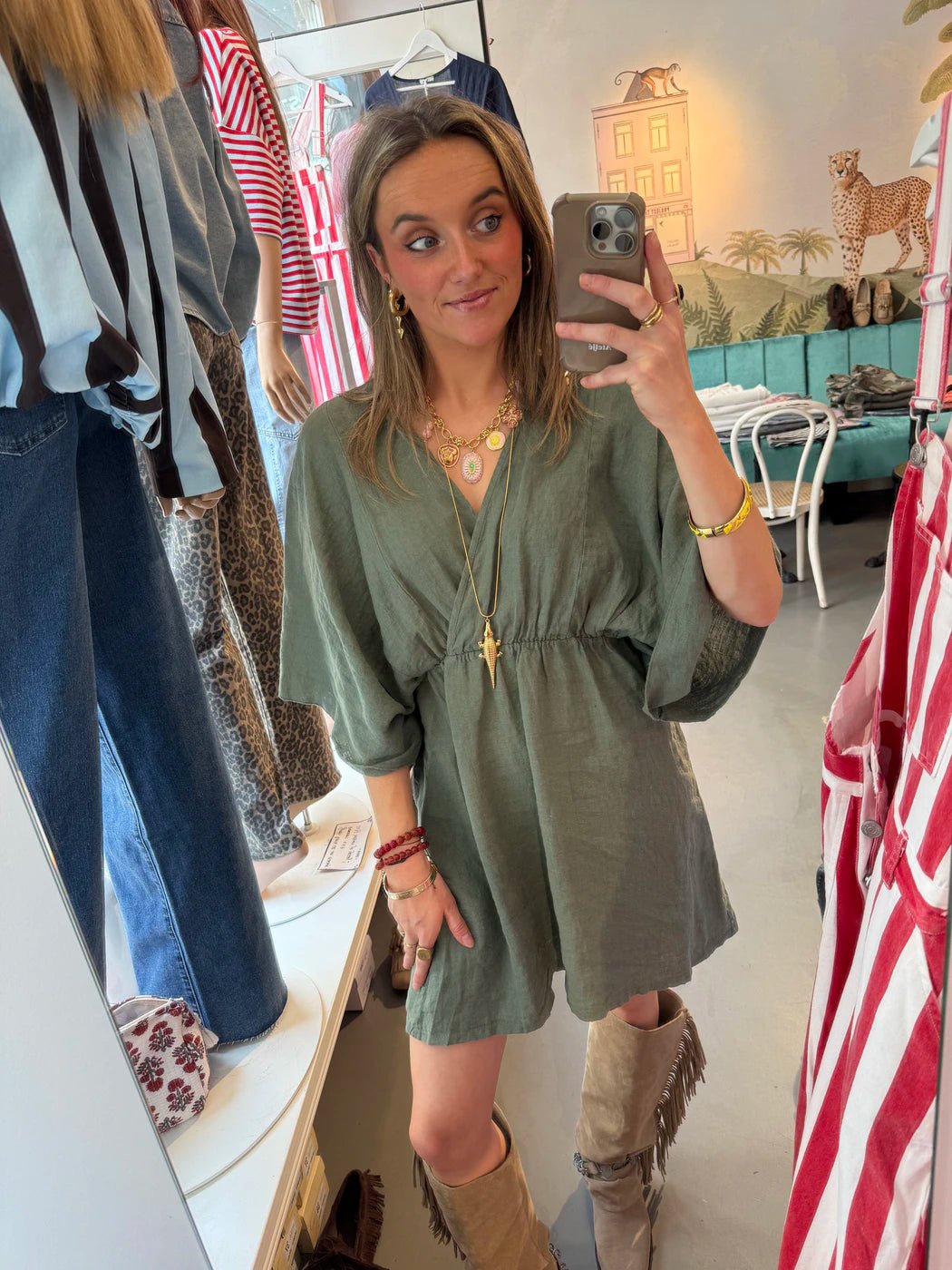 Claire linnen dress green - Project 35