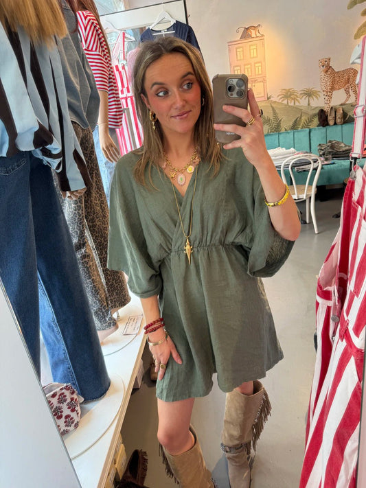Claire linnen dress green - Project 35