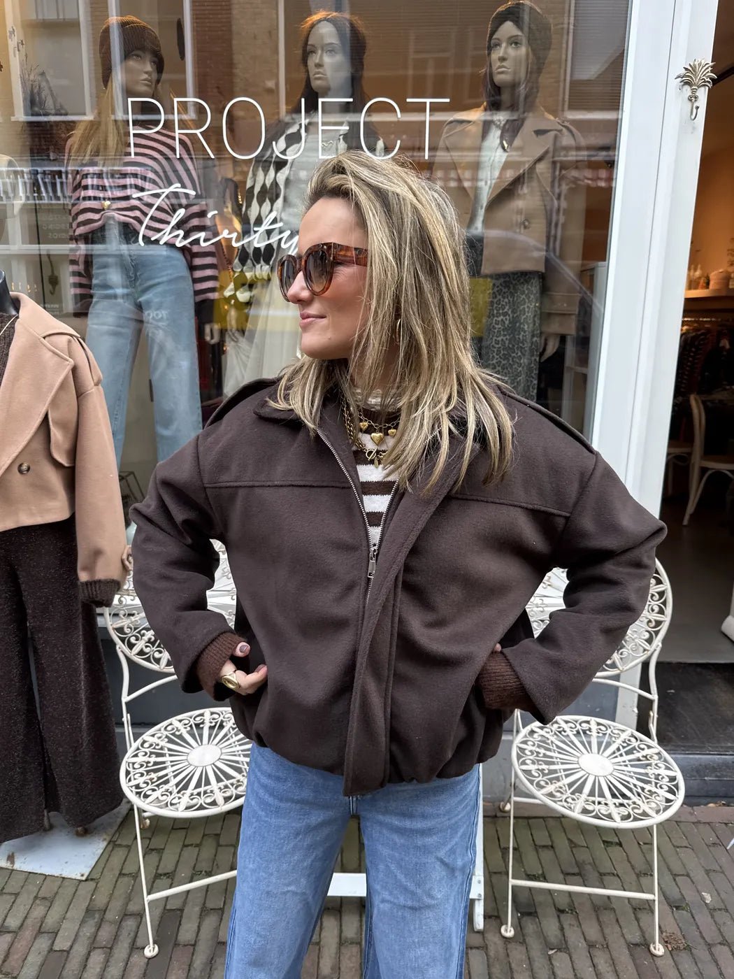 Cleo bomber chocolate brown - Project 35