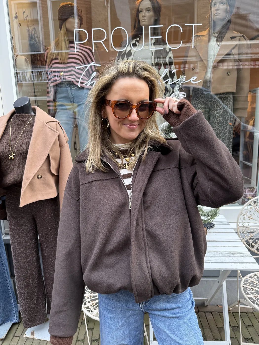 Cleo bomber chocolate brown - Project 35