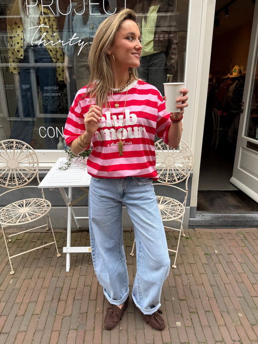 Club Amour t-shirt gestreept - Project 35