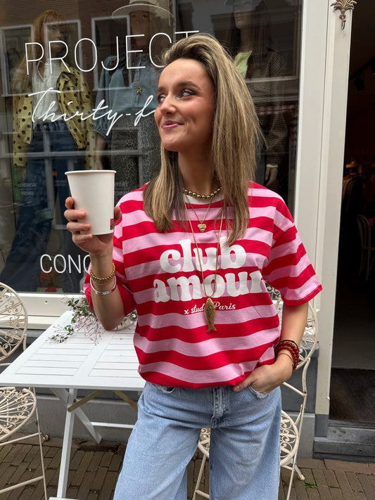 Club Amour t-shirt gestreept - Project 35