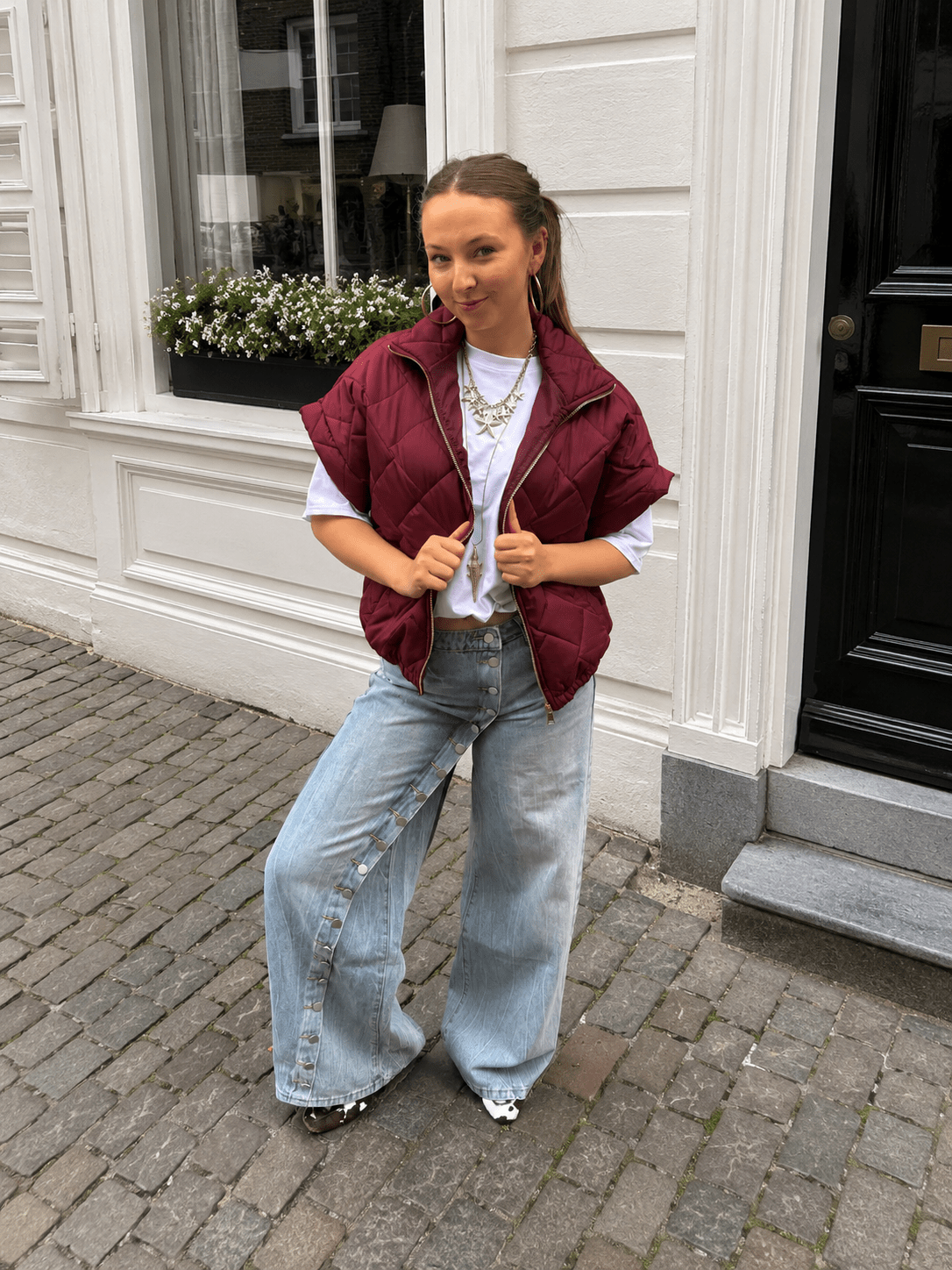 Coco oversized bodywarmer cherry - Project 35
