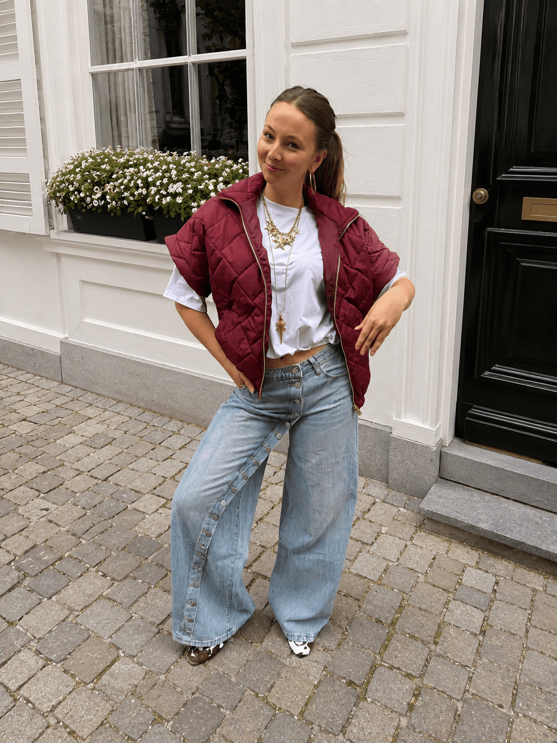 Coco oversized bodywarmer cherry - Project 35