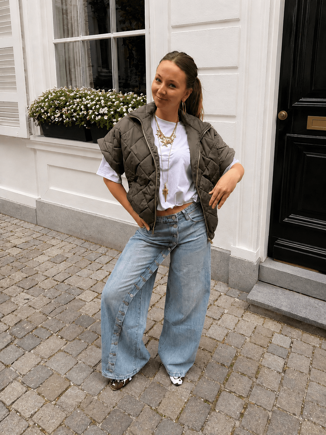 Coco oversized gewatteerde bodywarmer groen - Project 35