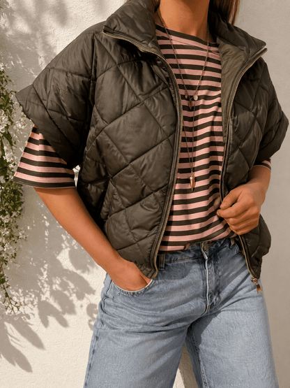 Coco oversized gewatteerde bodywarmer groen - Project 35