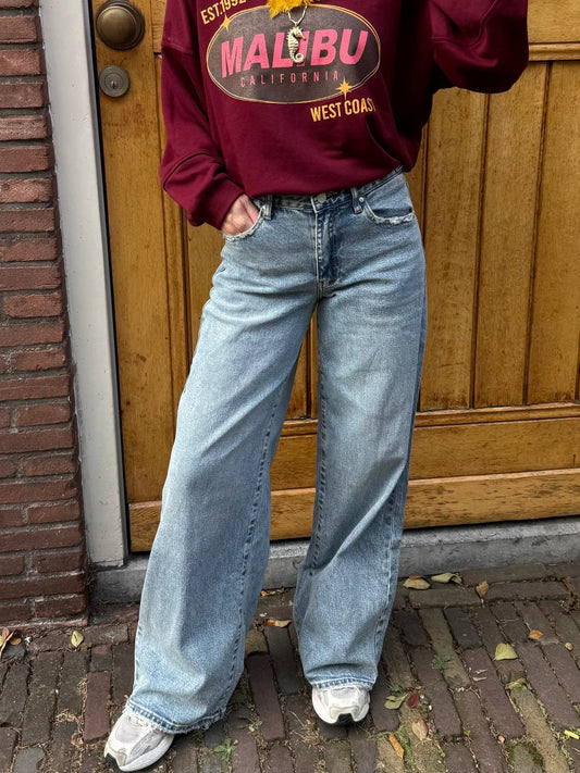 Cody wide leg jeans adjustable waist blue - Project 35